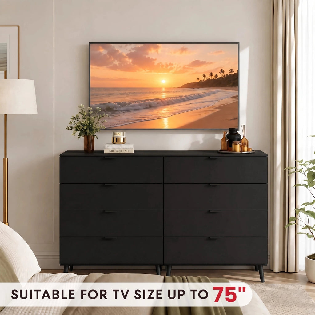 GALAXHERO 4 Drawer Dresser, Modern Chest of Drawers for Bedroom, Tall Wood Storage Organizer for Living Room, Closet, Hallway, Dorm Room