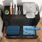 GALAXHERO 2-Drawer Wood Lateral File Cabinet with Lock for Home Office, Black