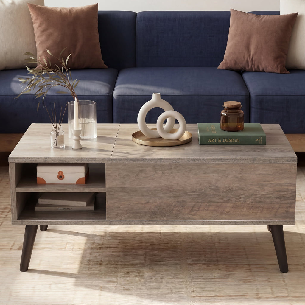 GALAXHERO Coffee Table with Removable Storage Shelves Lift Top Small Coffee Table for Living Room