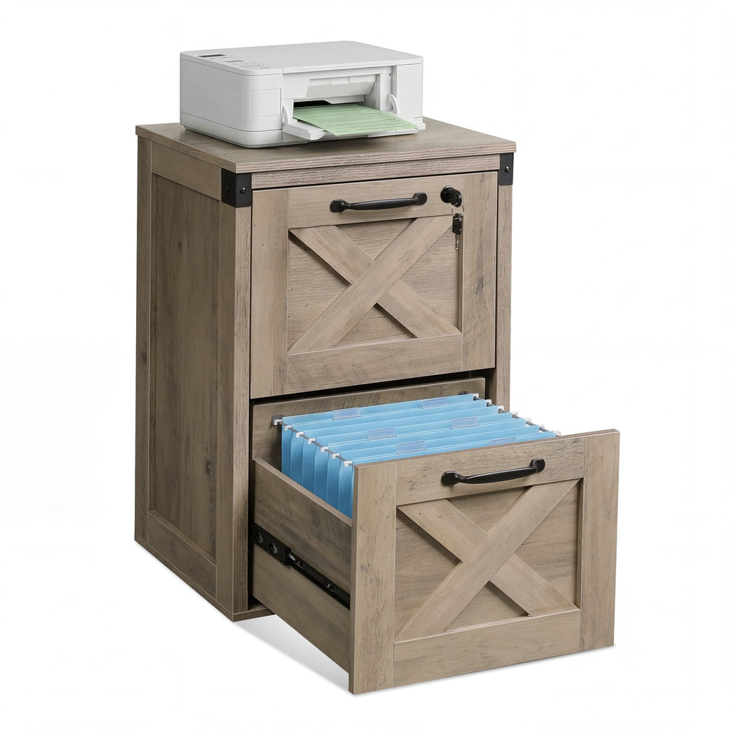 GALAXHERO 2 Drawer File Cabinet with Lock and Key, Wood Filing Cabinet for Home Office, File Cabinet Organizer, FSC-Certified Office Storage Cabinet