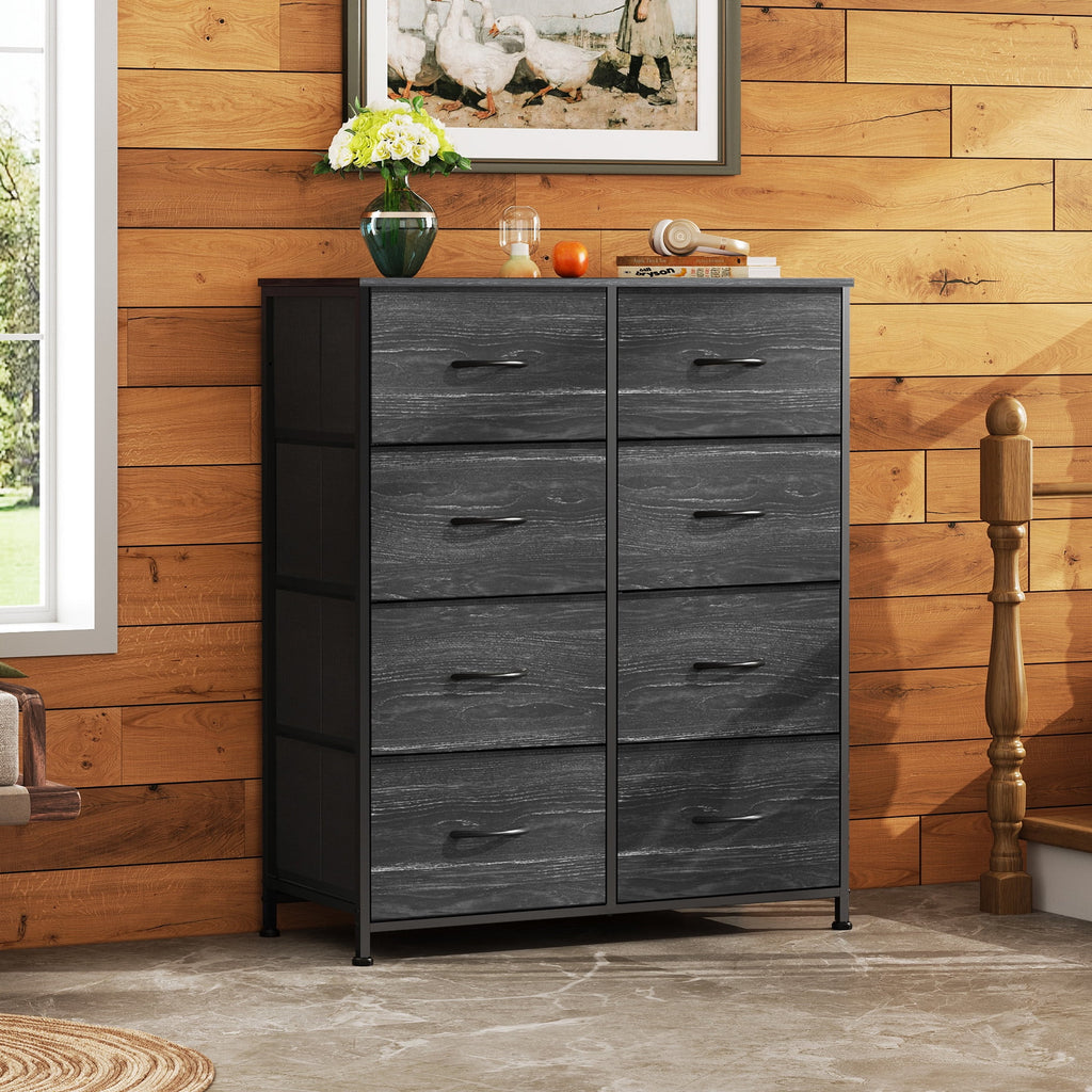 GALAXHERO 8 Drawer Fabric Dresser for Bedroom, Storage Bins Chest of Drawer for Closet, Living Room, Hallway