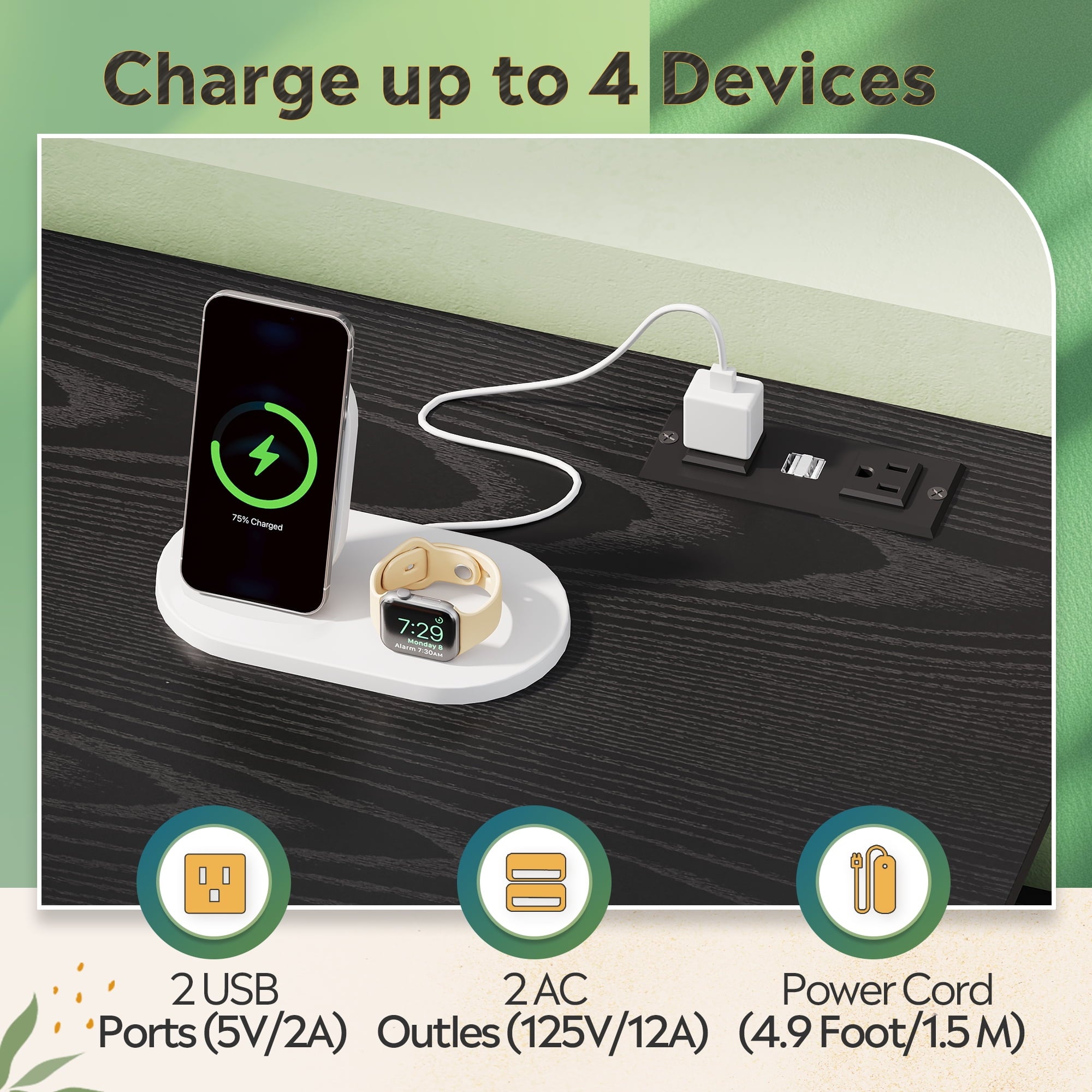 GALAXHERO Printer Cart with Storage Shelf, 3 Drawer File Cabinets Fit Letter/A4 Size, Mobile Printer Stand with Charging Station for Home Office, Black