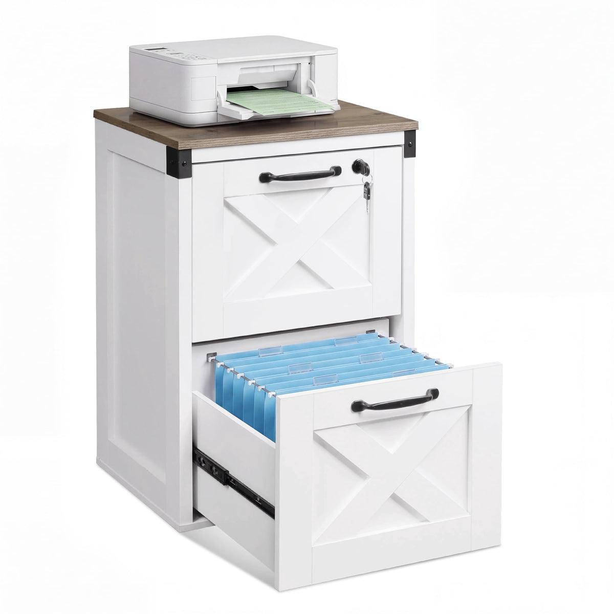 GALAXHERO 2 Drawer File Cabinet with Lock and Key, Wood Filing Cabinet for Home Office, File Cabinet Organizer, FSC-Certified Office Storage Cabinet