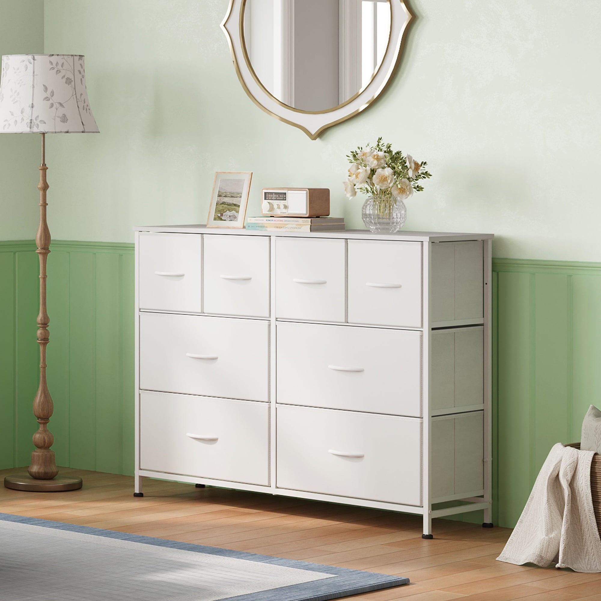 GALAXHERO 8-Drawer Dresser for Bedroom, Wide Fabric Chest of Drawers for Storage and Organization, Closet Hallway and Living Room Use