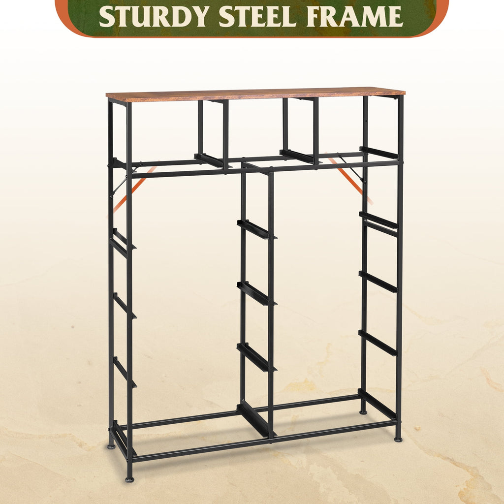 GALAXHERO Tall Dresser with 11 Fabric Drawers, Storage Chest for Bedroom, Closet, Hallway, Steel Frame, Wood Top，Rustic Brown Wood Grain Print