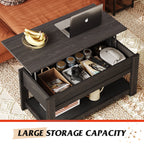 GALAXHERO Coffee Table, 39" Lift Top Coffee Table with Hidden Compartment and Storage Shelf for Living Room, Espresso
