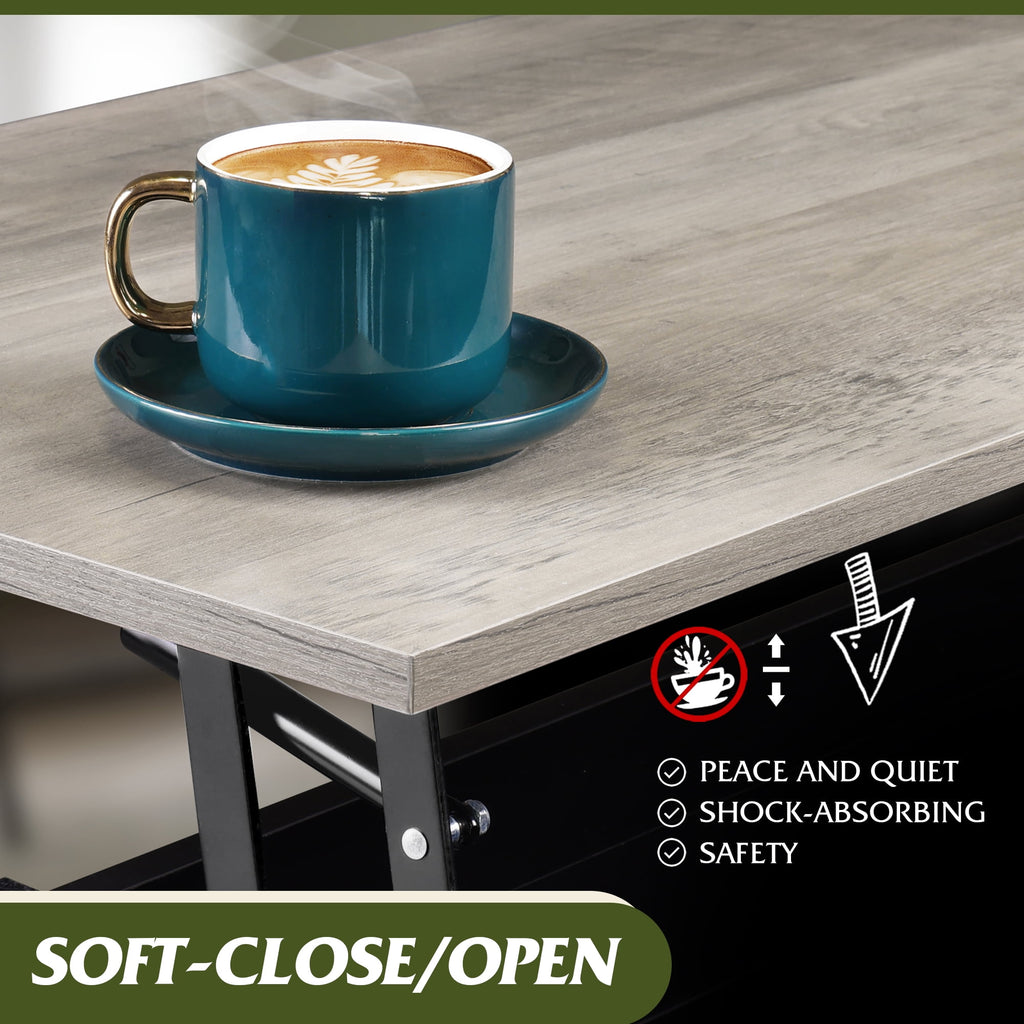 GALAXHERO Coffee Table, 39" Lift Top Coffee Table with Hidden Storage and Storage Shelf for Living Room