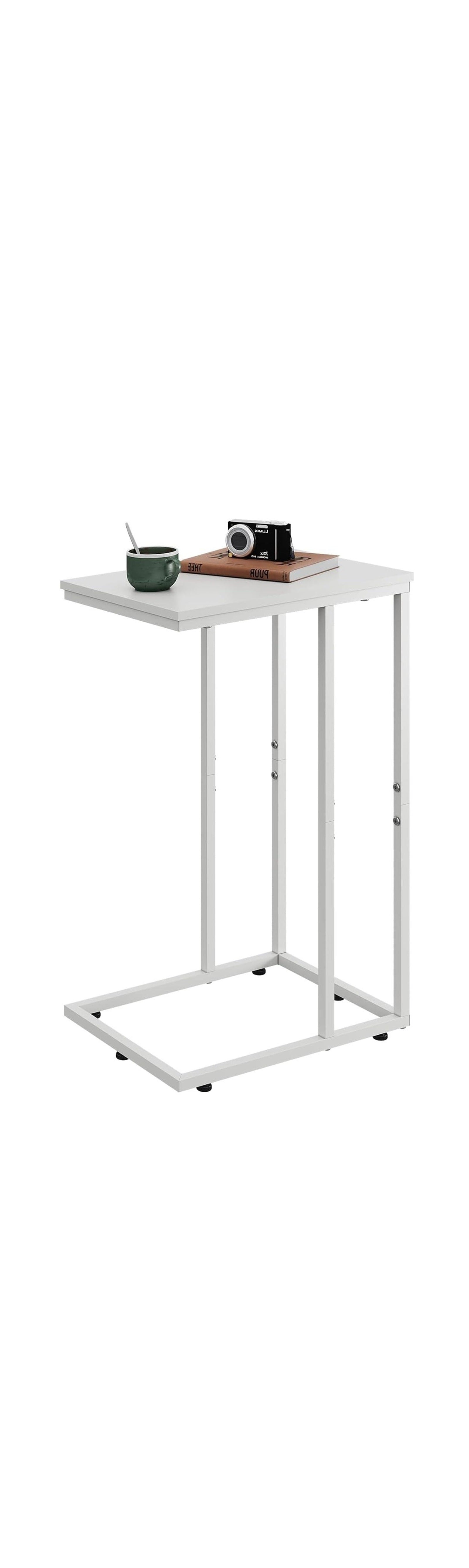 GALAXHERO C-Shaped End Table Small Side Table for Couch Sofa C Table for Living Room, Bedroom