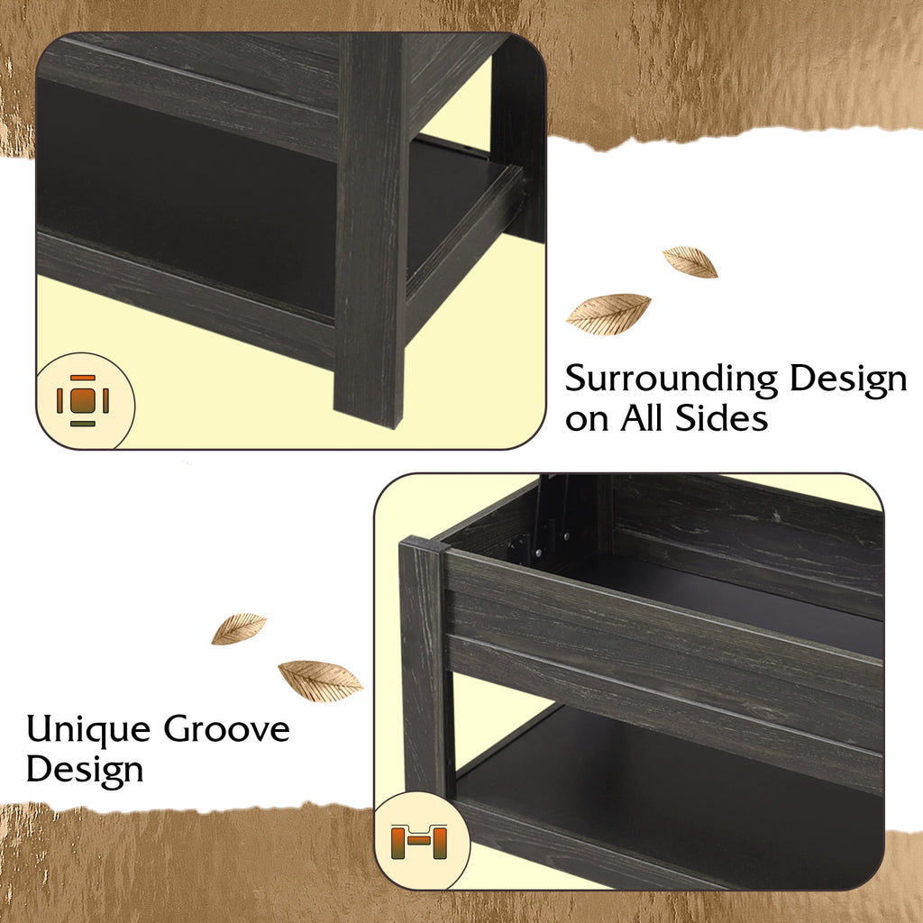 GALAXHERO 39" Lift Top Coffee Table with Hidden Storage and Storage Shelf Lift Up Coffee Table for Living Room