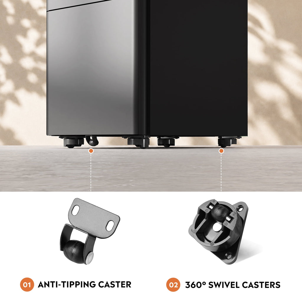 GALAXHERO 3 Drawer Metal File Cabinet with Lock, Vertical Rolling Filing Cabinet for Home Office, Fits A4/Letter/Legal