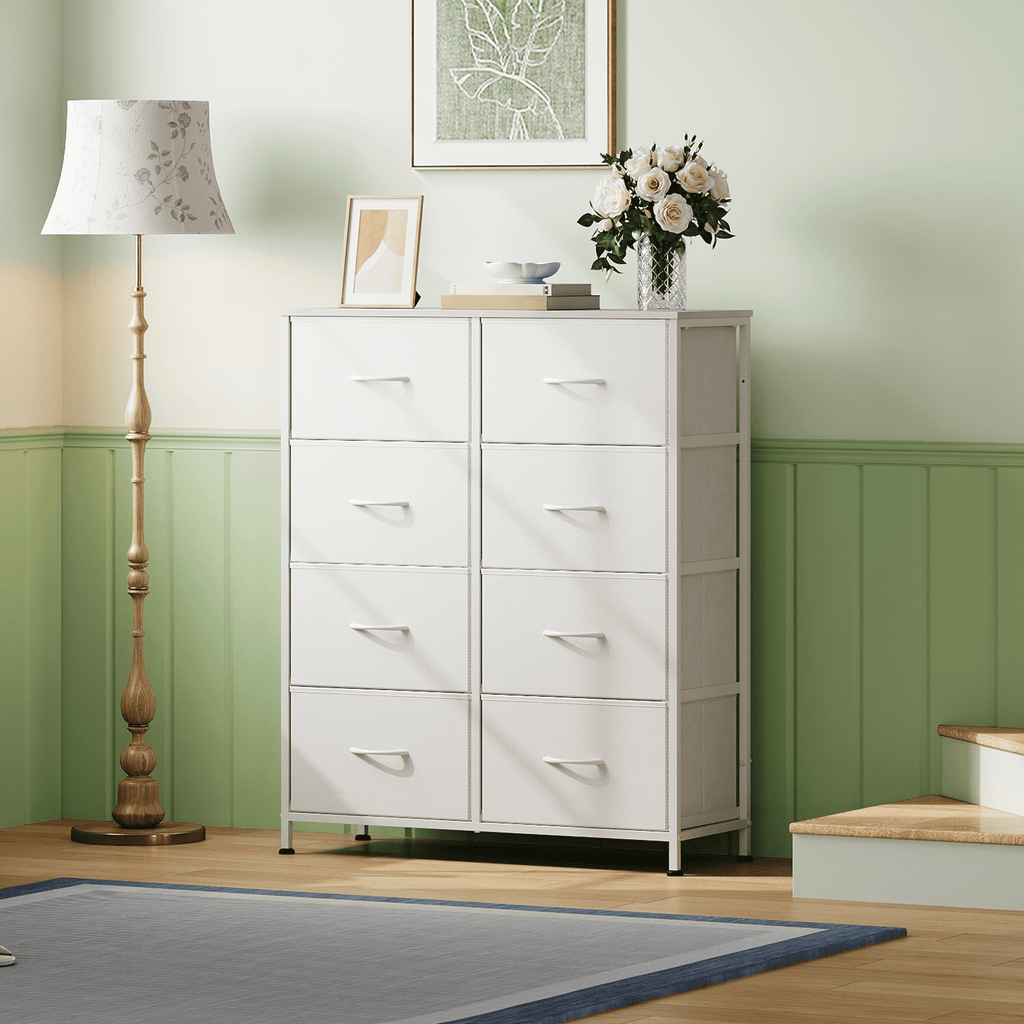 GALAXHERO 8 Drawer Fabric Dresser for Bedroom, Storage Bins Chest of Drawer for Closet, Living Room, Hallway