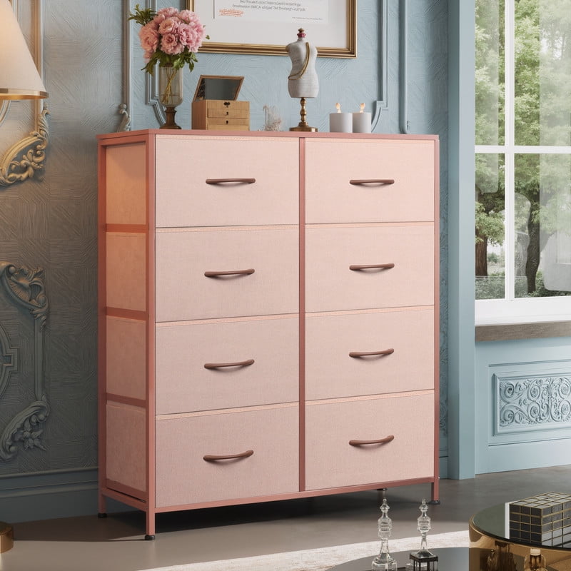 GALAXHERO 8 Drawer Fabric Dresser for Bedroom, Storage Bins Chest of Drawer for Closet, Living Room, Hallway