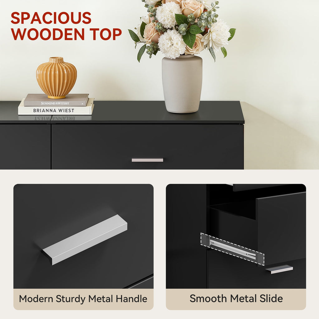 GALAXHERO 5 Drawers Dresser, Chest of Drawers for Bedroom, Tall Wood Storage Cabinet with Metal Handle for Living Room, Closet, Hallway