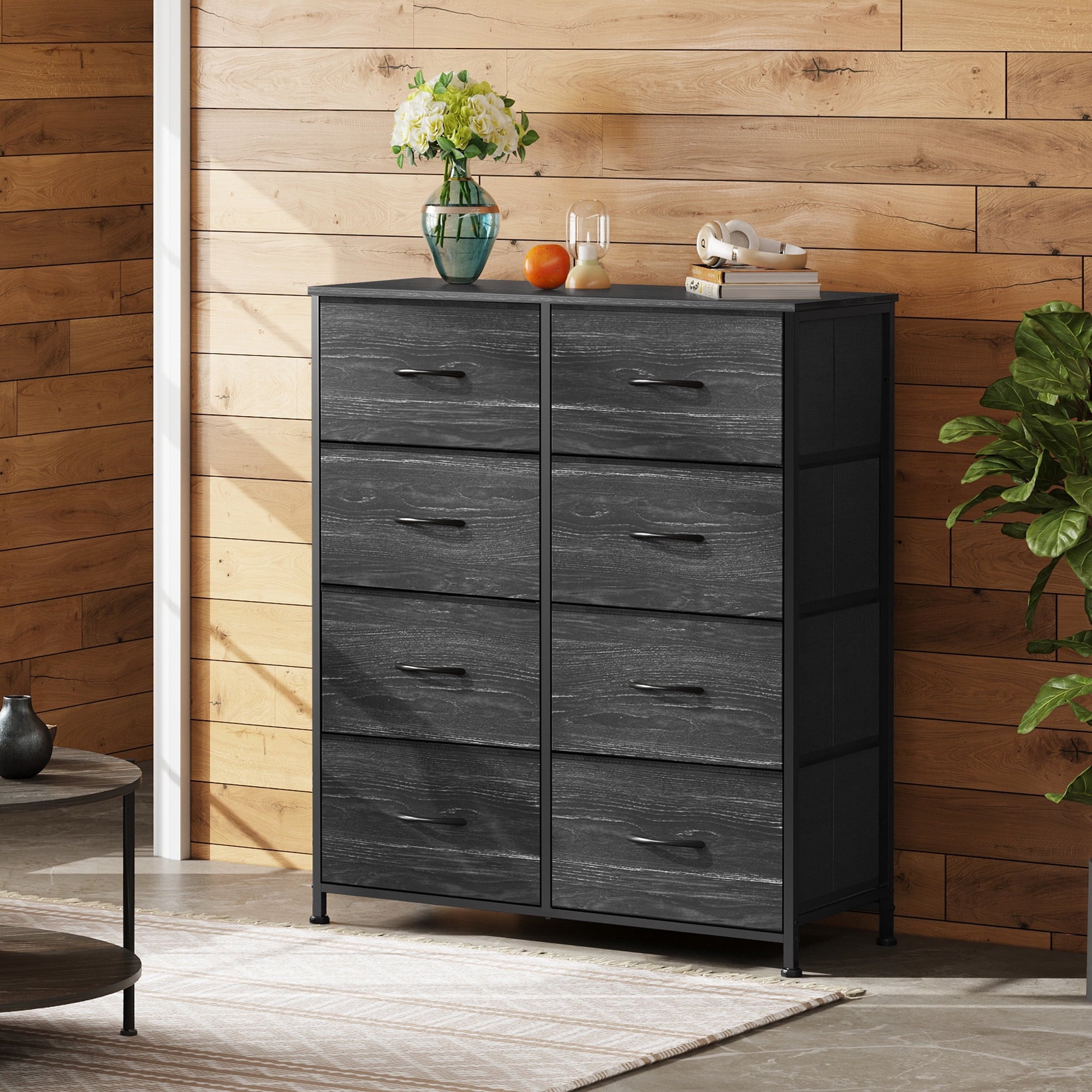 GALAXHERO 8 Drawer Fabric Dresser for Bedroom, Storage Bins Chest of Drawer for Closet, Living Room, Hallway