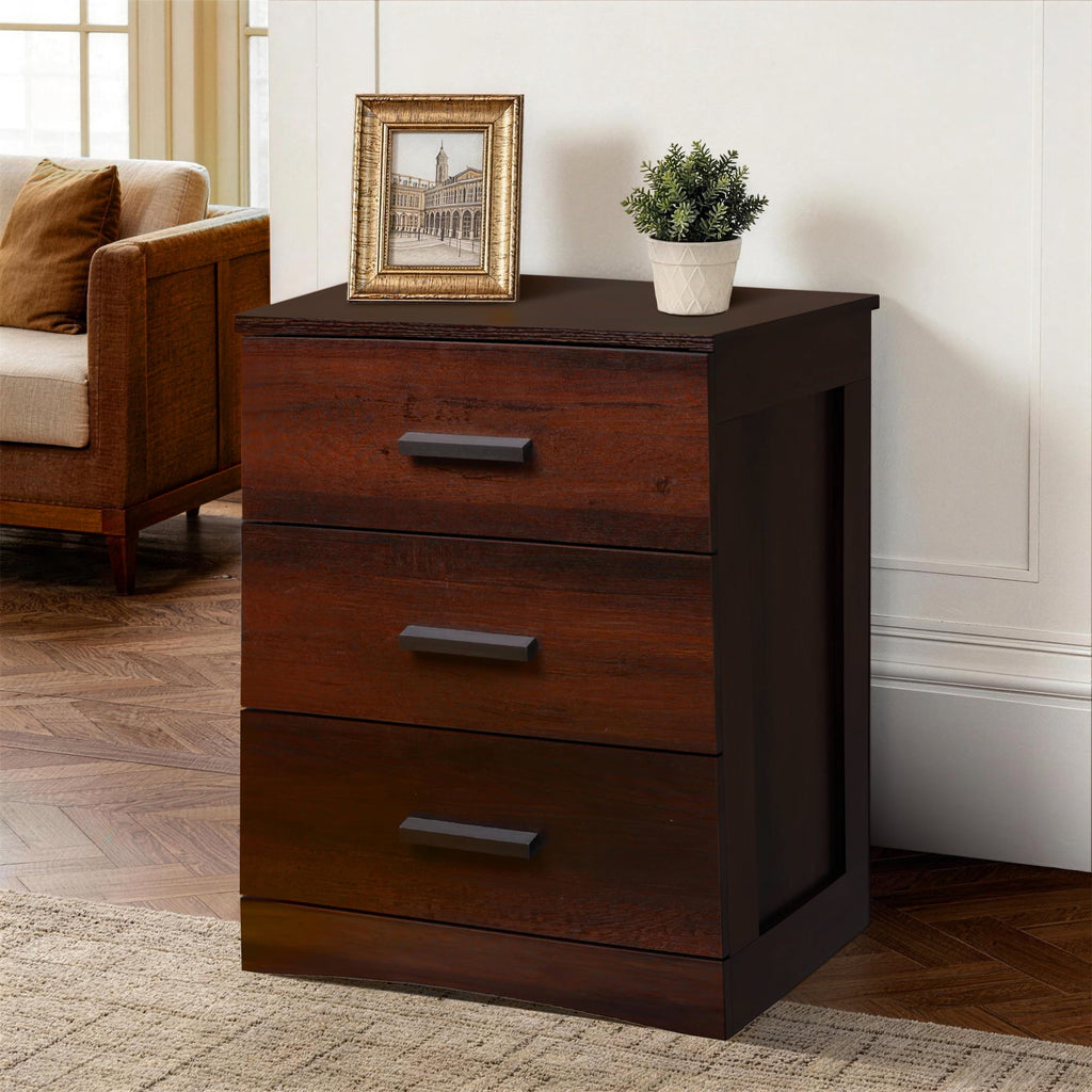 GALAXHERO 3 Drawer Night Stands for Bedroom, Tall Nightstand with Storage Cabinets, Wooden Bedside Table for Living Room Dorm
