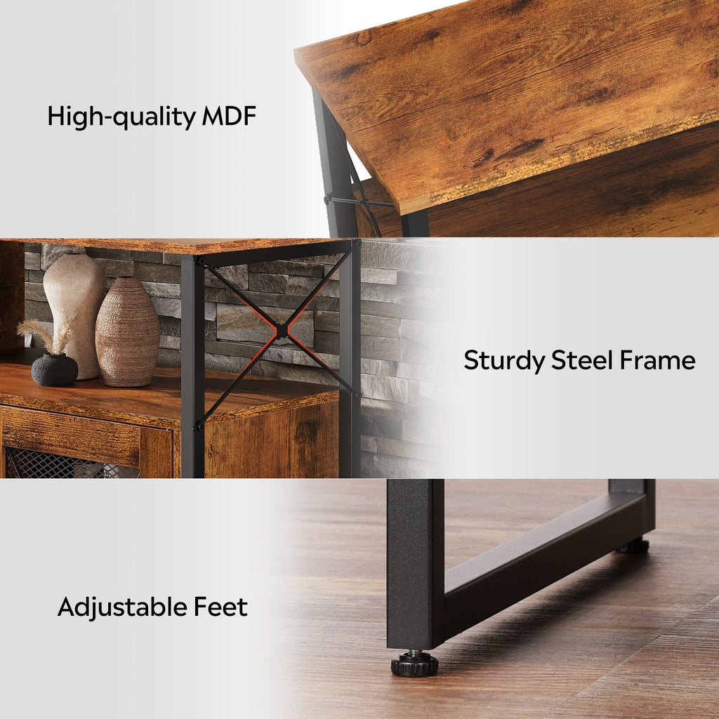 GALAXHERO Tall TV Stand for TVs up to 55", Farmhouse Industrial Entertainment Center with Storage, Media Console for Living Room Bedroom