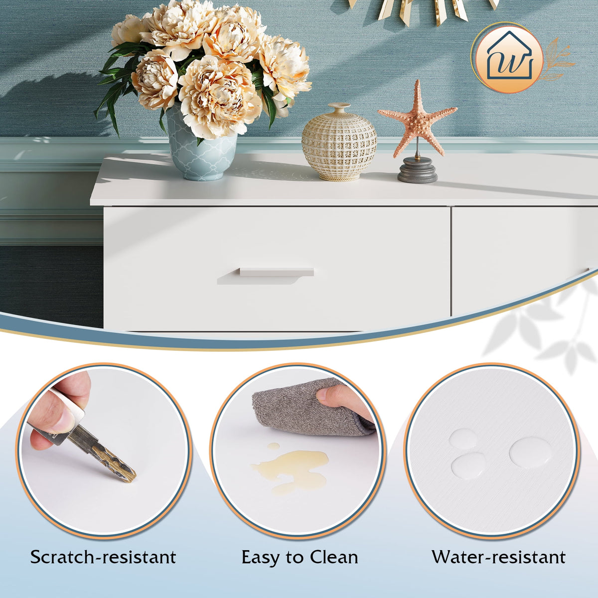 GALAXHERO Dresser with 6 Drawers, Wide Wooden Chest of Drawers for Bedroom, Large Storage Tower Unit, Modern Minimalist Closet Store Organizer for Living Room, Hallway