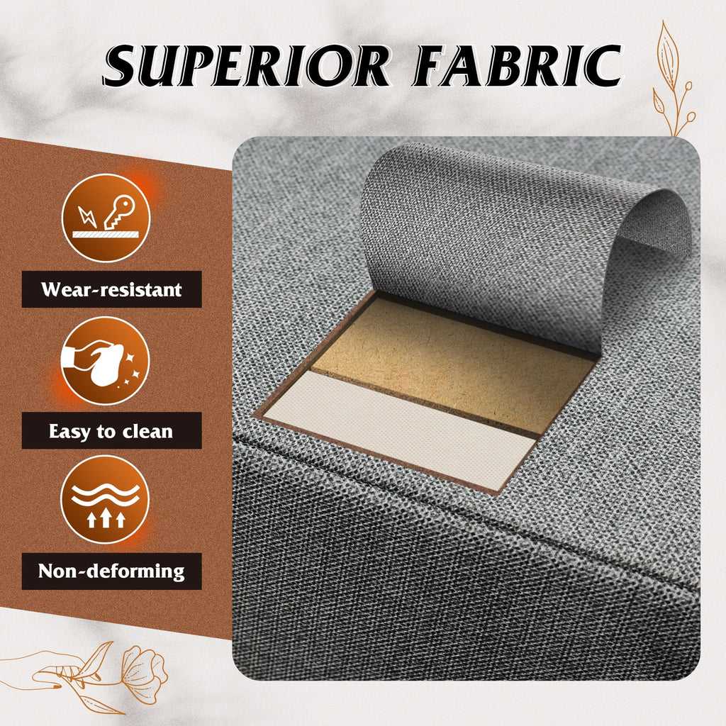 GALAXHERO 3 Drawer Nightstand, Fabric Storage Dresser Sturdy Steel Frame with Wood Top