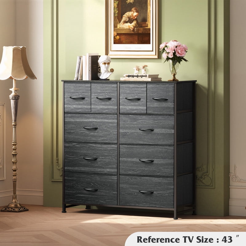 GALAXHERO Dresser for Bedroom with 10 Drawers, Wide Fabric Dresser for Storage and GALAXHERO Organization, Chest of Drawers for Living Room, Hallway, Closet