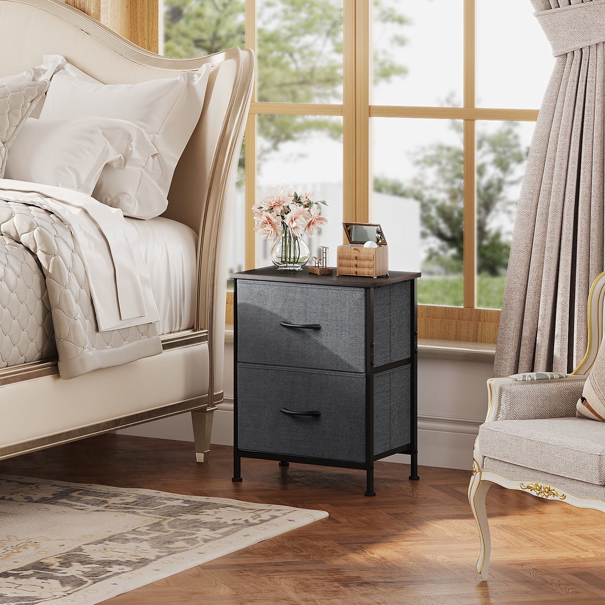 GALAXHERO Nightstand Set of 2 with 2 Drawers, Small Bedroom Dresser and Bedside Table, End Table for College Dorm