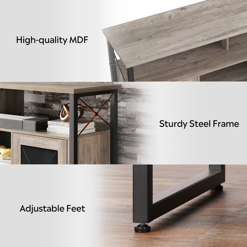 GALAXHERO Tall TV Stand for TVs up to 55", Farmhouse Industrial Entertainment Center with Storage, Media Console for Living Room Bedroom