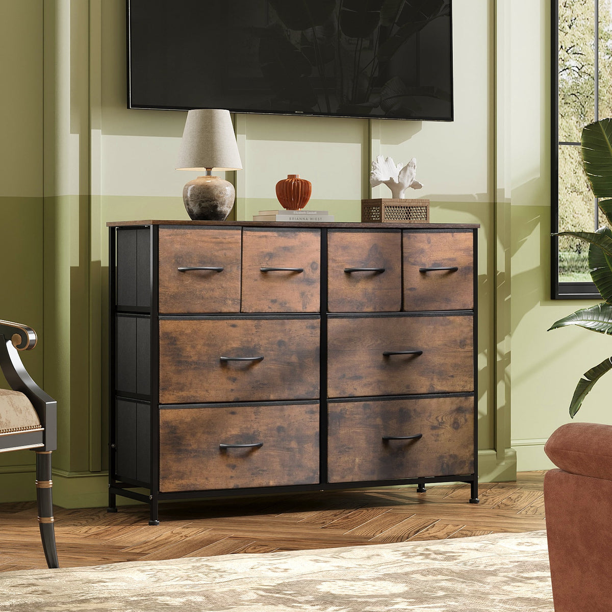 GALAXHERO 8 Drawers Dresser for Bedroom, Wide Fabric Storage Chest Drawers for Closet, Entryway