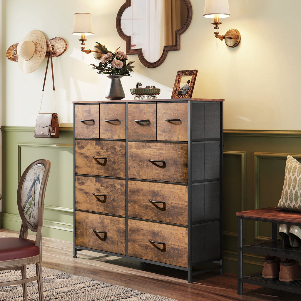 GALAXHERO Dresser for Bedroom with 10 Drawers, Wide Fabric Dresser for Storage and GALAXHERO Organization, Chest of Drawers for Living Room, Hallway, Closet