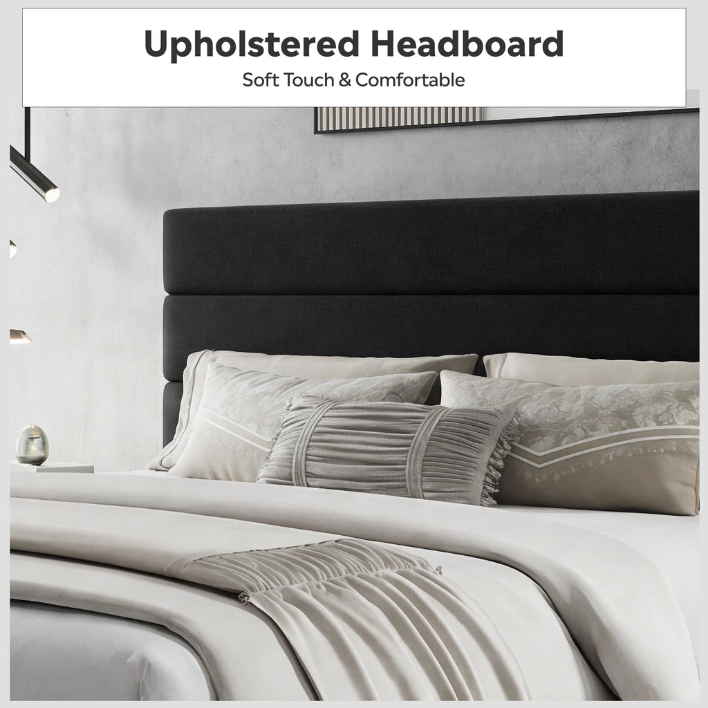 GALAXHERO King Size Upholstered Bed Frame with 4 Storage Drawers and Headboard, Velvet Platform Bedframe, Sturdy Metal & Wooden Slats Support, No Box Spring Needed, Easy Assembly