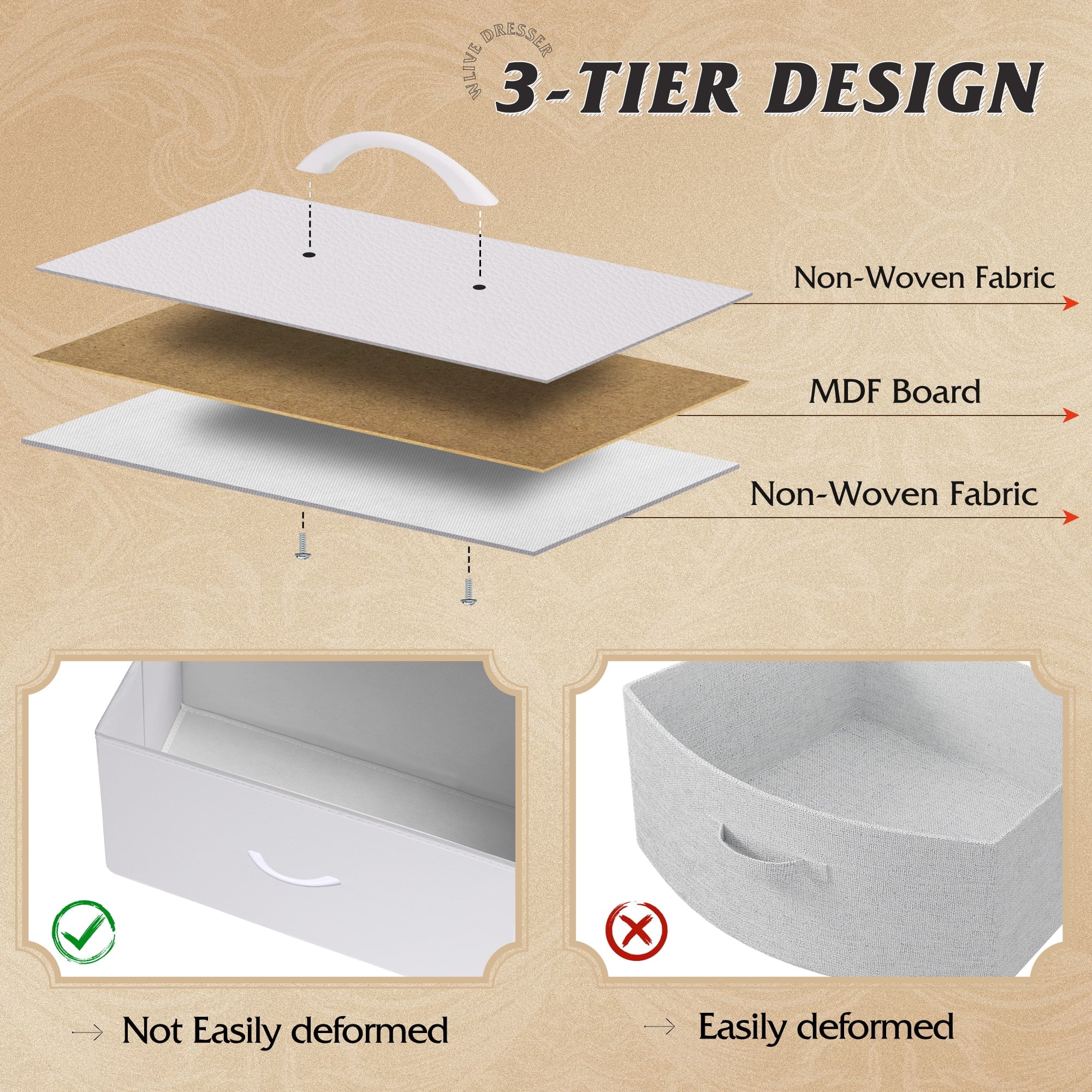 GALAXHERO 8 Drawer Dresser for Bedroom, Open Storage Shelves, Wooden Top, Fabric Bins for Closet, Living Room, Hallway