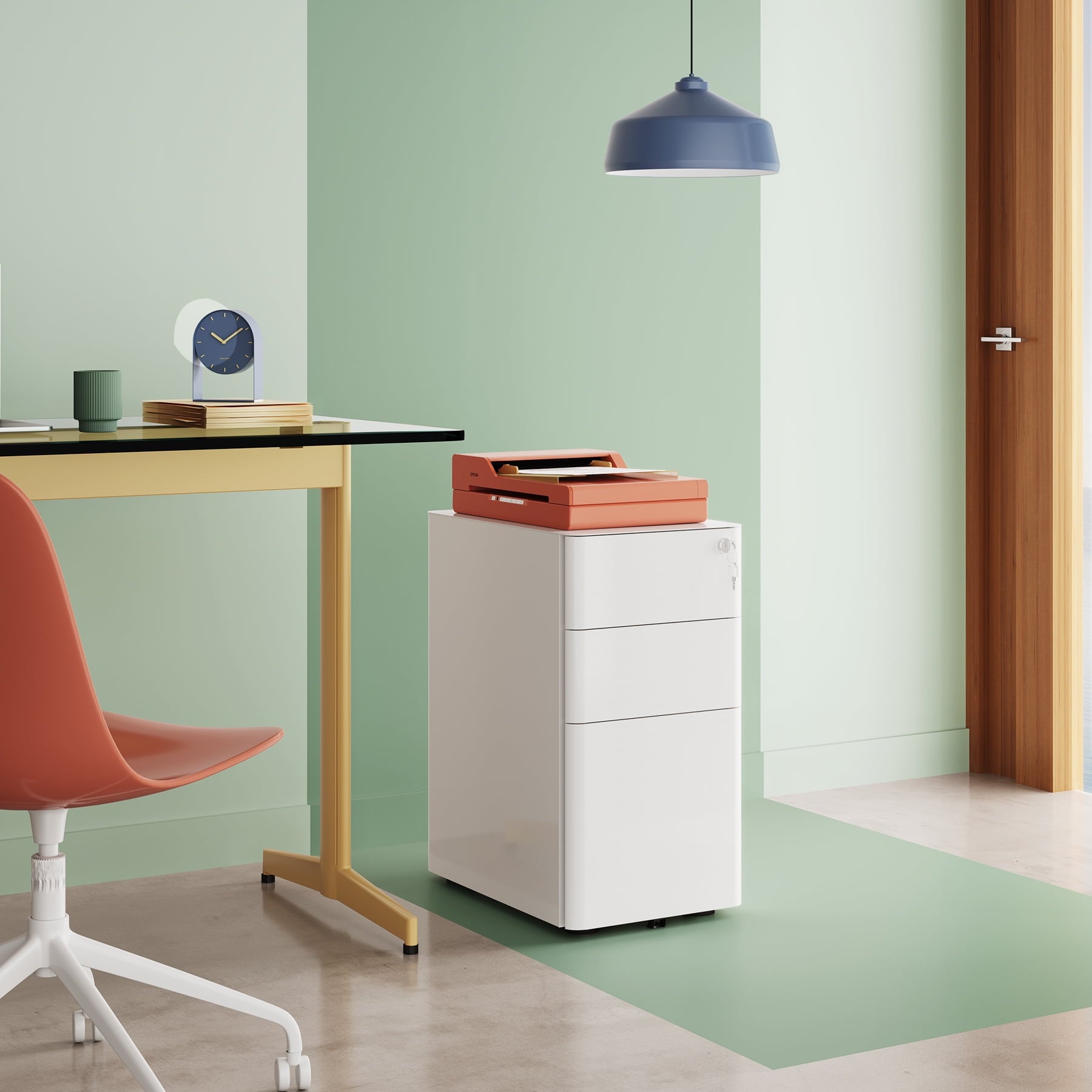 GALAXHERO 3 Drawer Metal File Cabinet with Lock, Vertical Rolling Filing Cabinet for Home Office, Fits A4/Letter/Legal