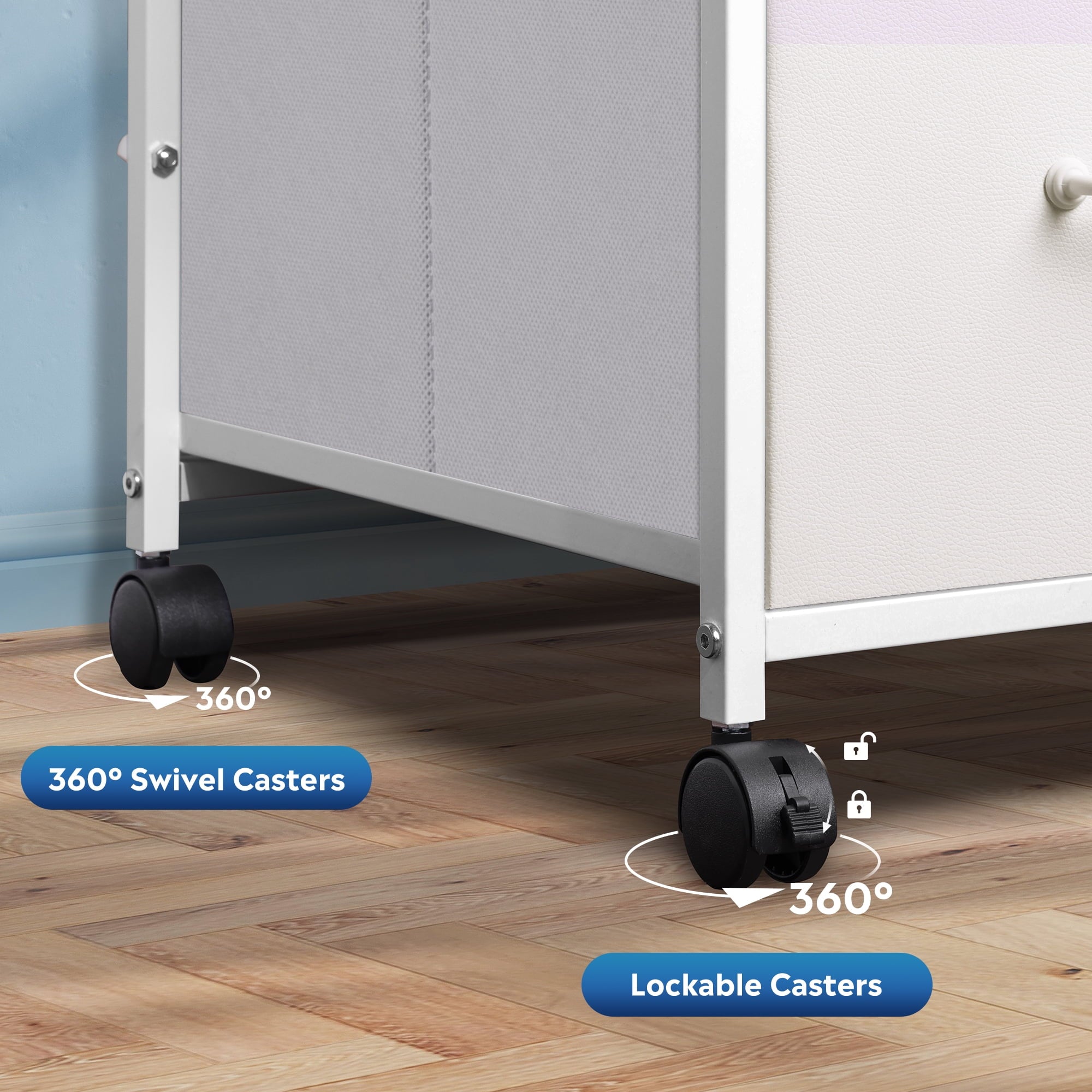 GALAXHERO 3 Drawers Mobile File Cabinet, Desk Table Cabinet Fits A4/Letter Size, Home Office Furniture