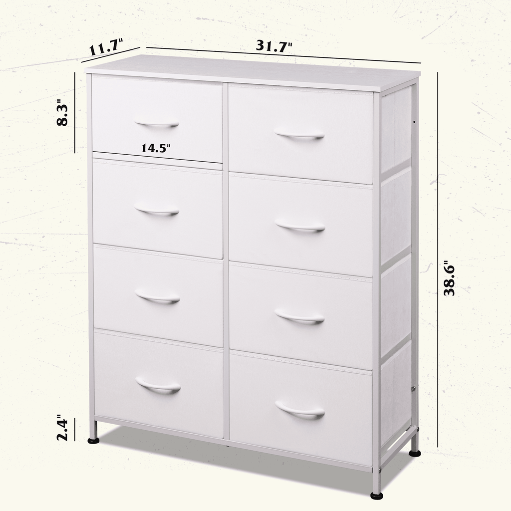 GALAXHERO 8 Drawer Fabric Dresser for Bedroom, Storage Bins Chest of Drawer for Closet, Living Room, Hallway