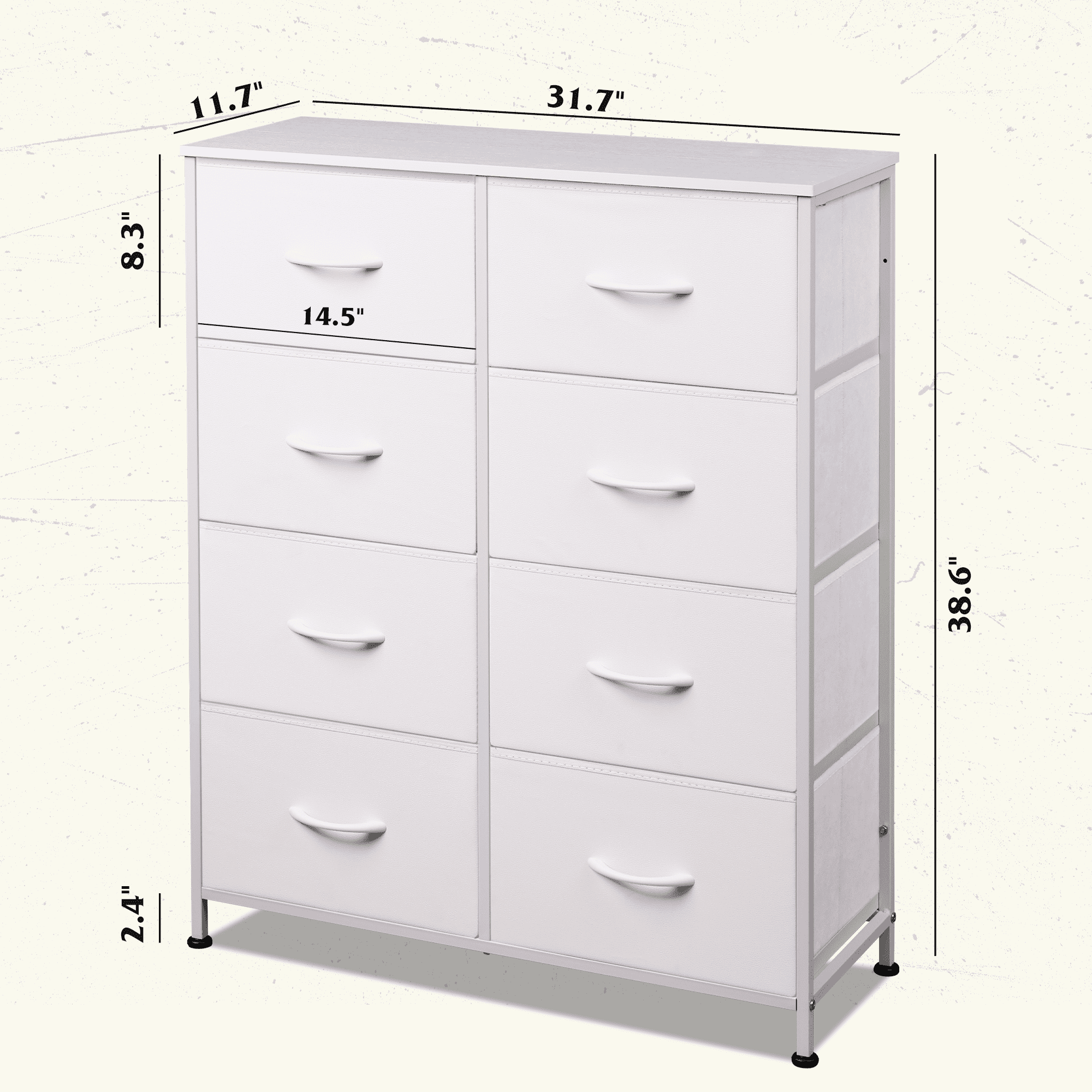 GALAXHERO 8 Drawer Fabric Dresser for Bedroom, Storage Bins Chest of Drawer for Closet, Living Room, Hallway
