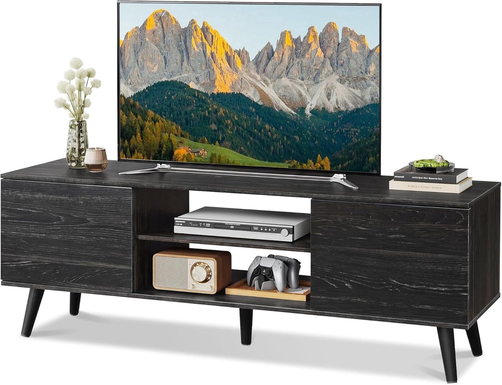 GALAXHERO TV Stand for 55 60 inch TV Rustic Entertainment Center with Storage Cabinets TV Console for Living Room, Long TV Cabinet