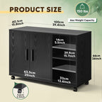 Office Storage Cabinet with Doors and Shelves, Lateral Printer Stand for Office Supplies and File Storage, Filing Cabinet for Home Office, White