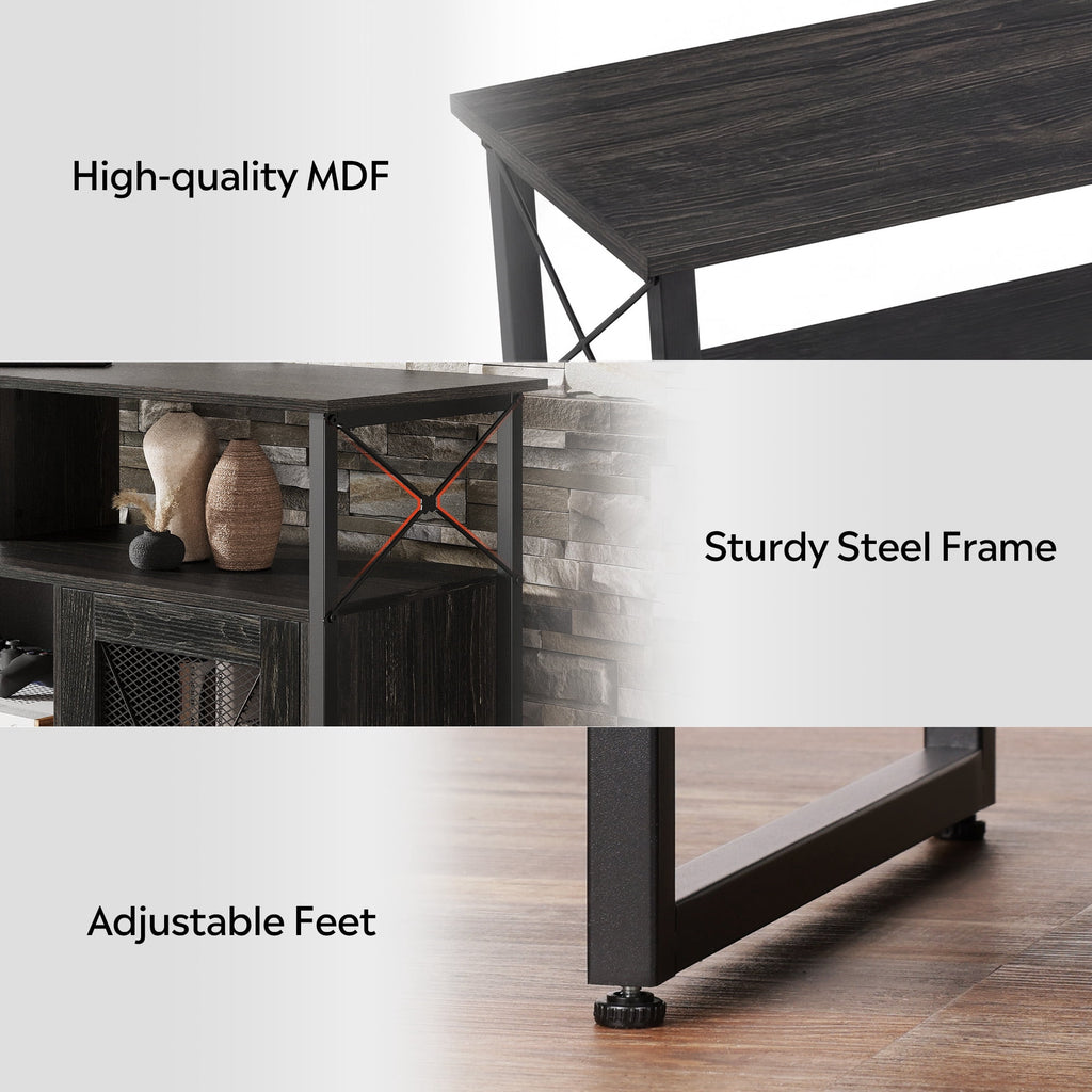 GALAXHERO Tall TV Stand for TVs up to 55", Farmhouse Industrial Entertainment Center with Storage, Media Console for Living Room Bedroom