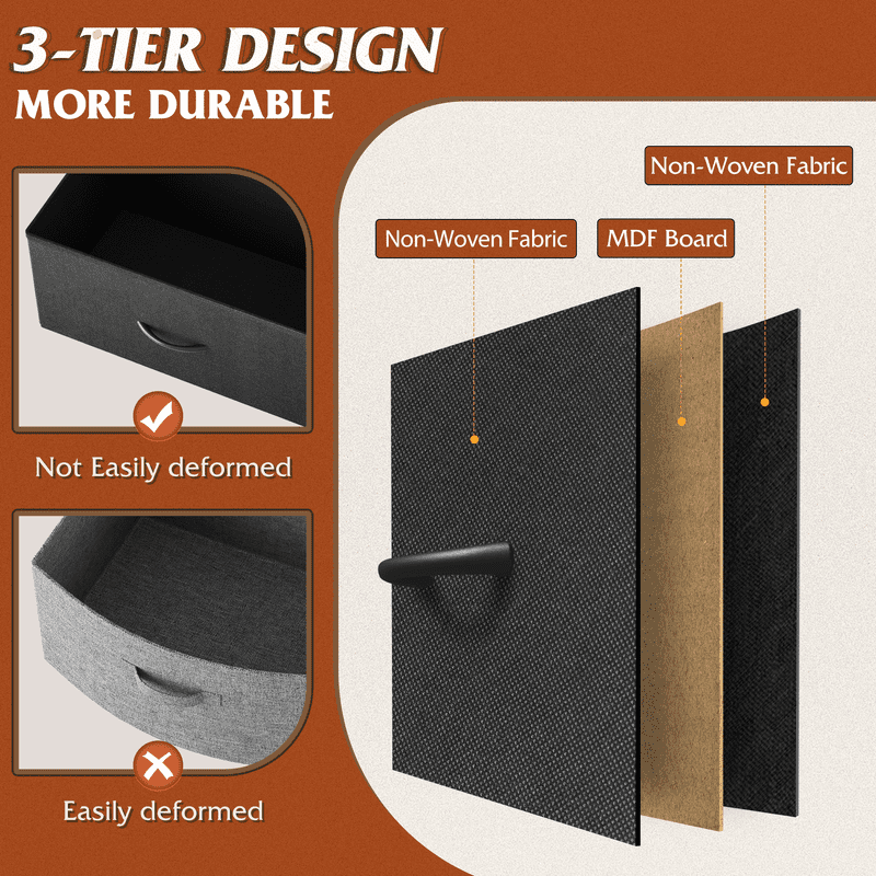 GALAXHERO 8 Drawer Fabric Dresser for Bedroom, Storage Bins Chest of Drawer for Closet, Living Room, Hallway