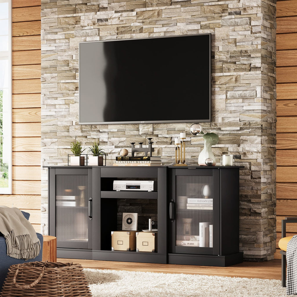 GALAXHERO TV Stand for 65 inch TV Media Console Cabinet with Storage and Open Shelves Entertainment Center for Living Room, Bedroom