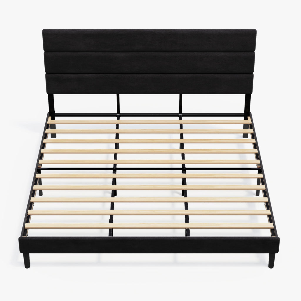 GALAXHERO Upholstered Bed Frame, King Size Bed Frame with Headboard, Platform Bed with Wood Slats, 1500LBS Mattress Foundation, No Box Spring Needed, Easy Assembly, Velvet