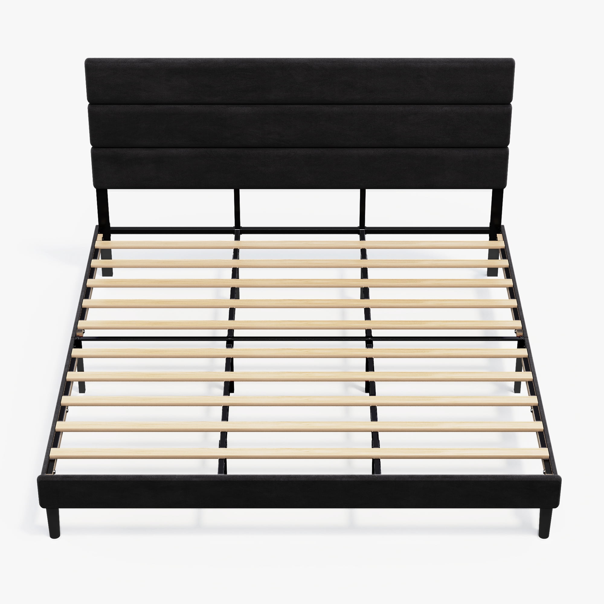GALAXHERO Upholstered Bed Frame, King Size Bed Frame with Headboard, Platform Bed with Wood Slats, 1500LBS Mattress Foundation, No Box Spring Needed, Easy Assembly, Velvet