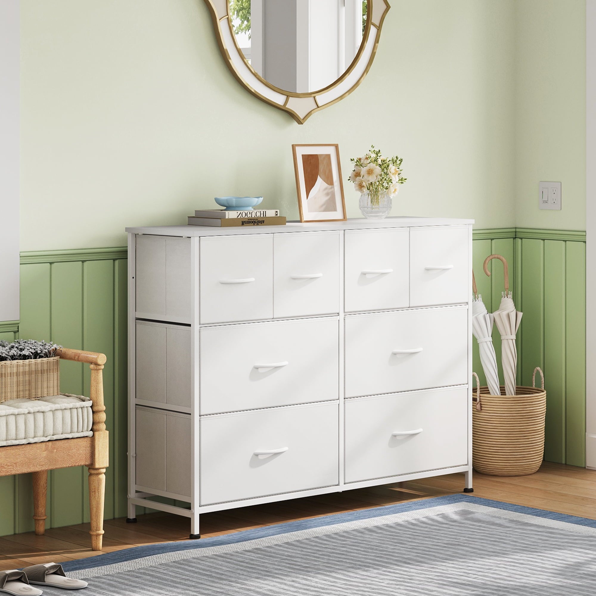 GALAXHERO 8-Drawer Dresser for Bedroom, Wide Fabric Chest of Drawers for Storage and Organization, Closet Hallway and Living Room Use