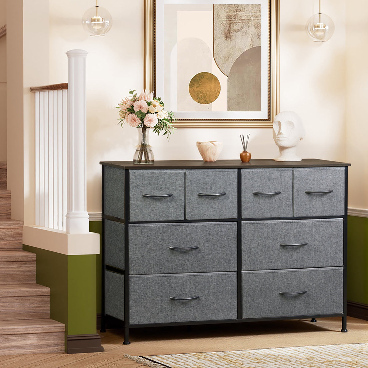 GALAXHERO 8 Drawers Dresser for Bedroom, Wide Fabric Storage Chest Drawers for Closet, Entryway