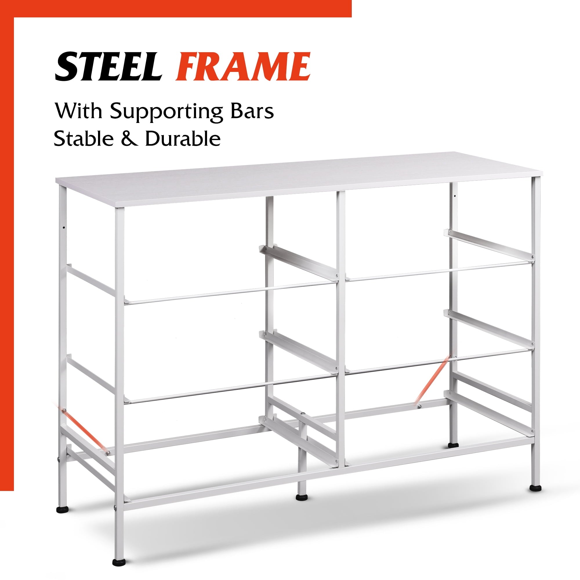 GALAXHERO 6-Drawer Fabric Dresser, 50-Inch TV Stand Wide Chest of Drawers for Bedroom, Closet, Living Room