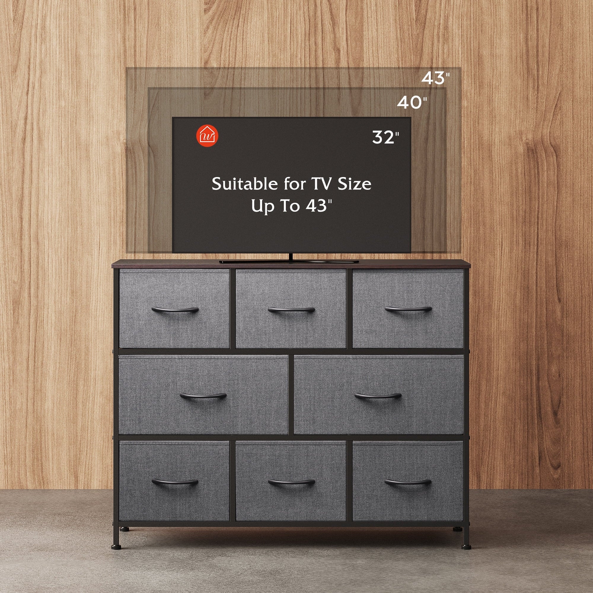 GALAXHERO 8 Drawer Dresser, Fabric Storage Unit for Bedroom, Large Drawer Chest for Entryway & Living Room, 59" x 30" x 16"