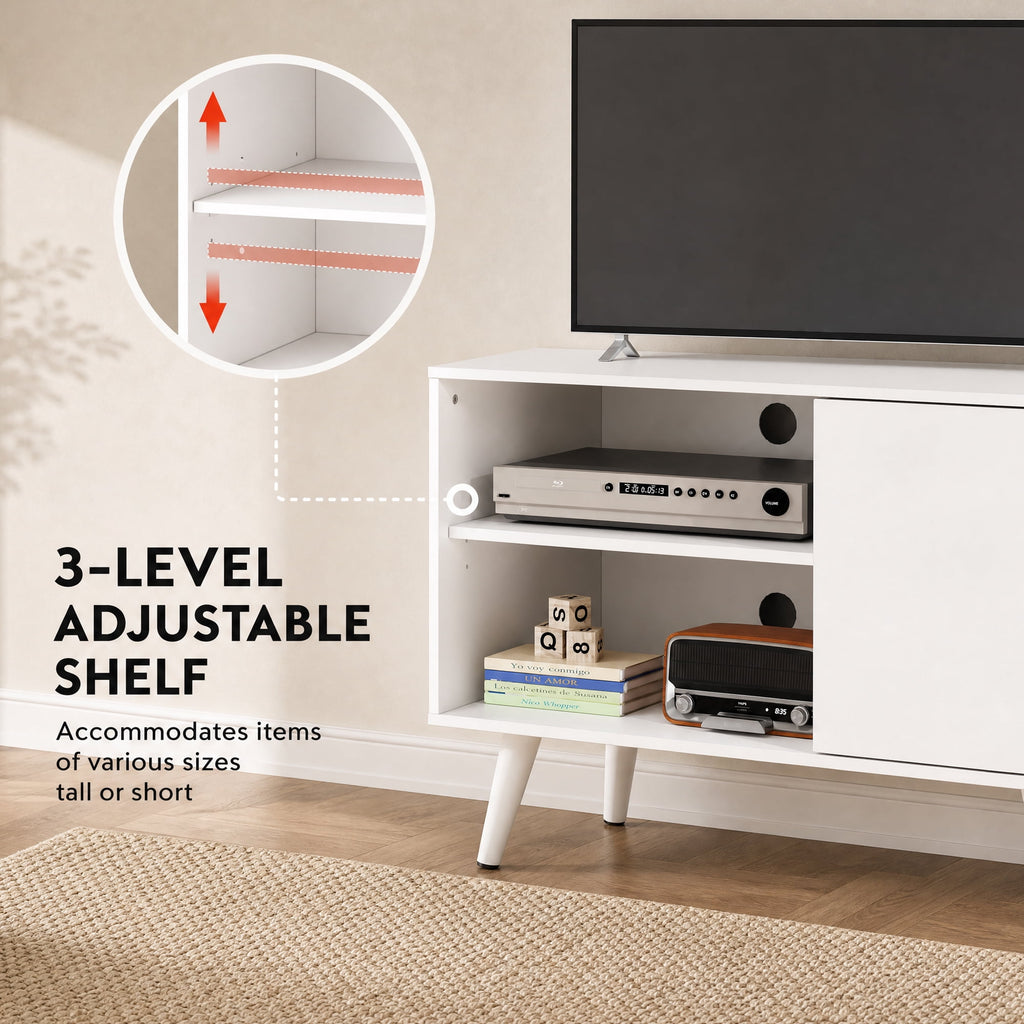 GALAXHERO TV Stand for 40 Inch TV, Modern Entertainment Center with Storage Cabinet, 32" TV Media Console Table with 3-level adjustable shelf for Living Room and Bedroom