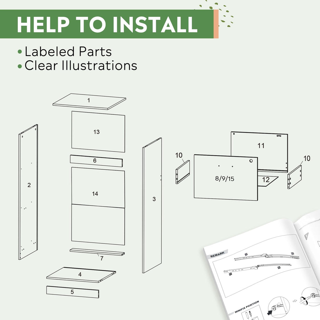 GALAXHERO 3 Drawers File Cabinets, Wood Vertical Filing Cabinet with Lock for Home Office, Letter/A4 Size