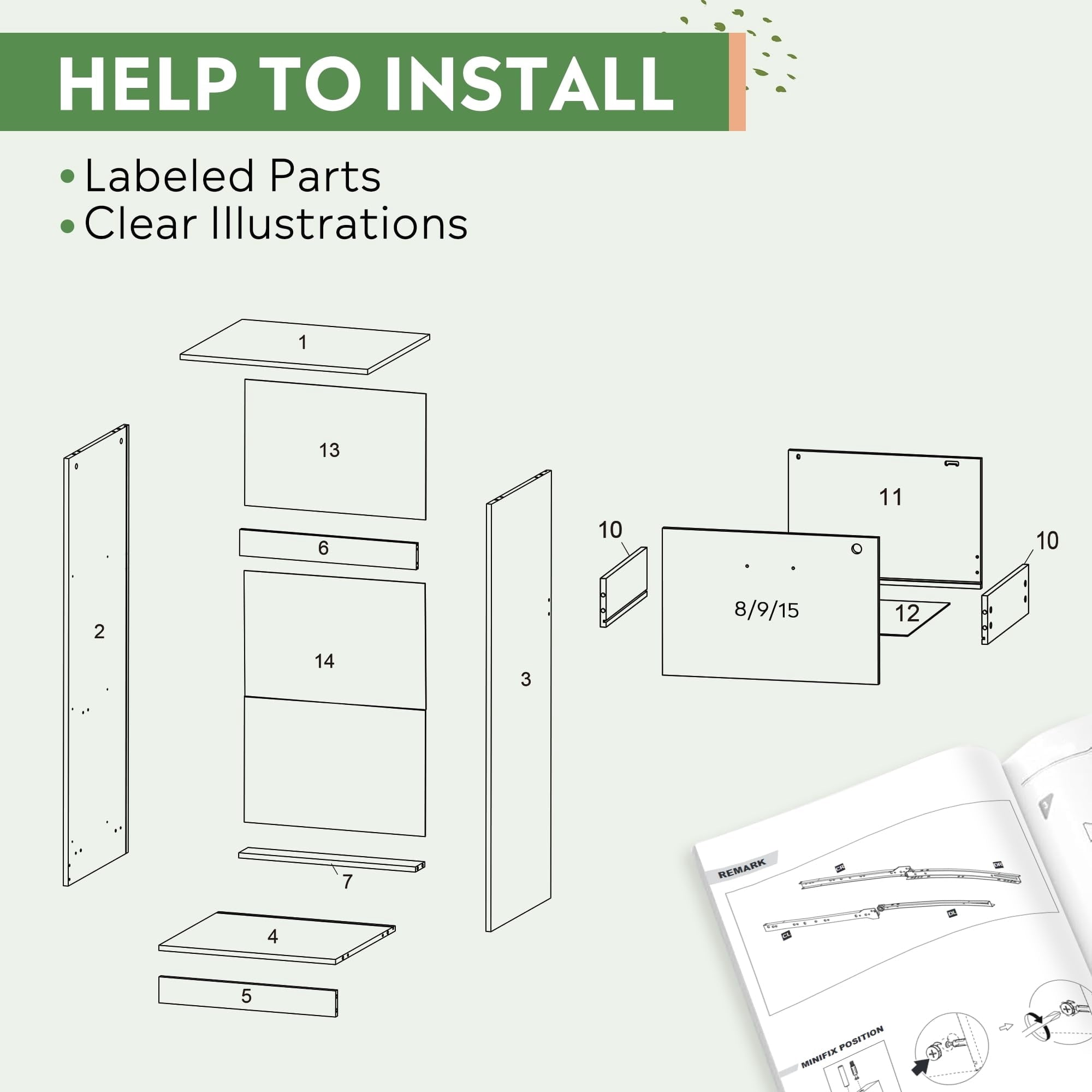 GALAXHERO 3 Drawers File Cabinets, Wood Vertical Filing Cabinet with Lock for Home Office, Letter/A4 Size