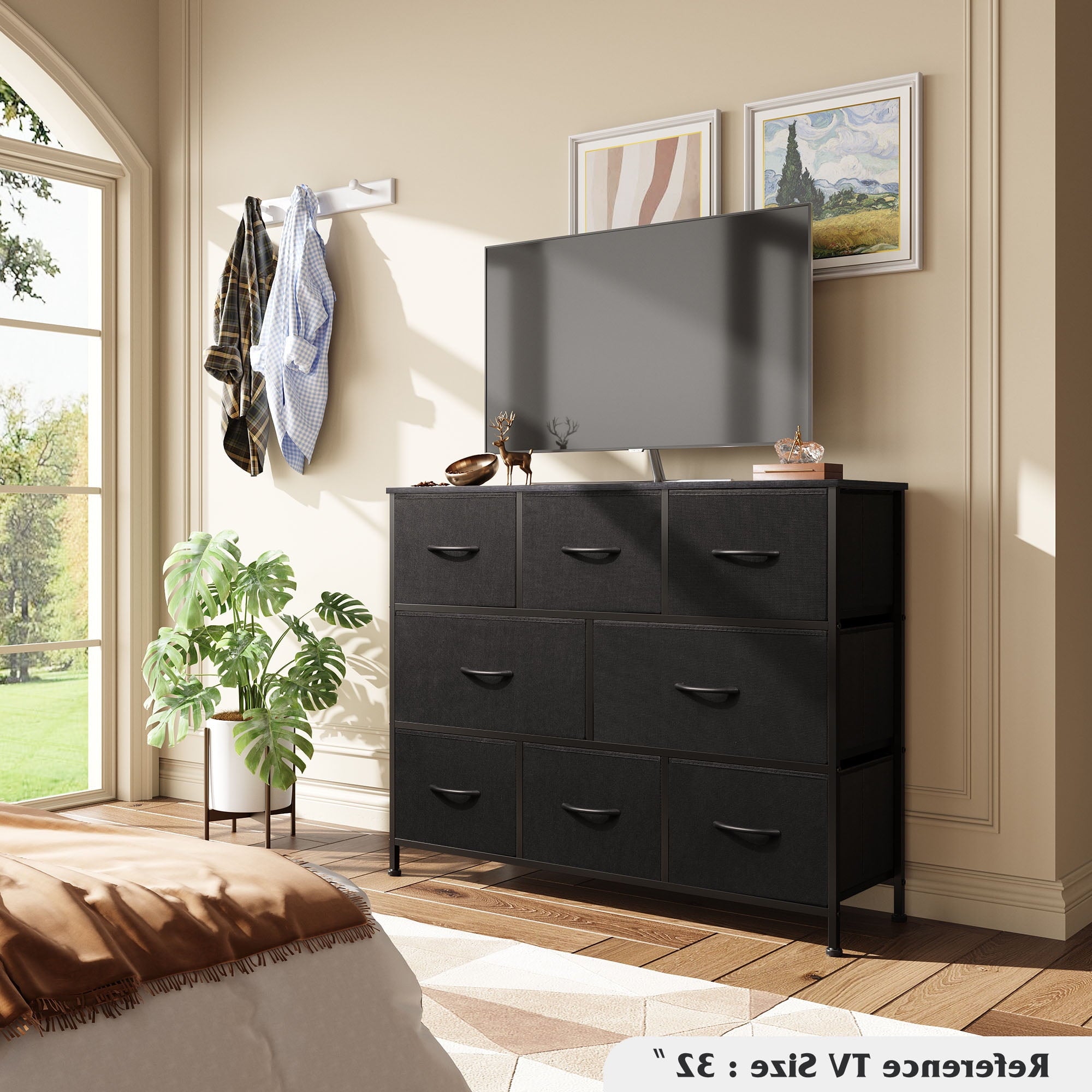 GALAXHERO 8 Drawer Dresser, Fabric Storage Unit for Bedroom, Large Drawer Chest for Entryway & Living Room, 59" x 30" x 16"