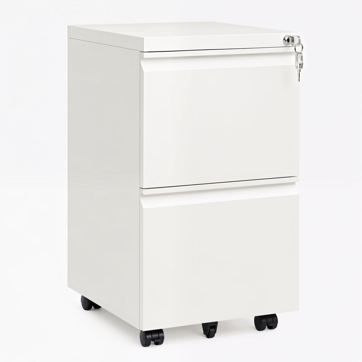 GALAXHERO 2 Drawer Metal File Cabinet with Lock, Fully Assembled Except Casters, Rolling Filing Cabinet for Home Office, Legal/Letter Size