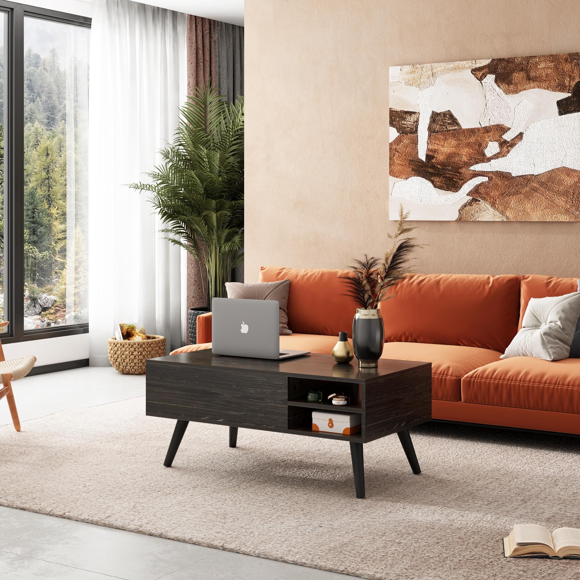 GALAXHERO Coffee Table with Removable Storage Shelves Lift Top Small Coffee Table for Living Room